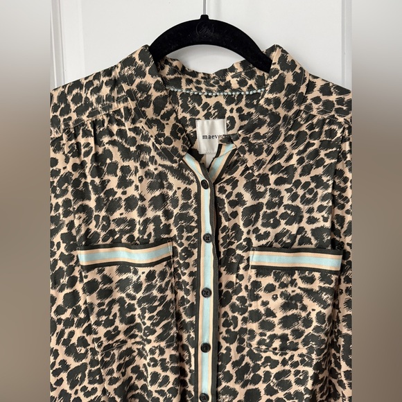 Maeve leopard Print Collared Shirt - Picture 2 of 7